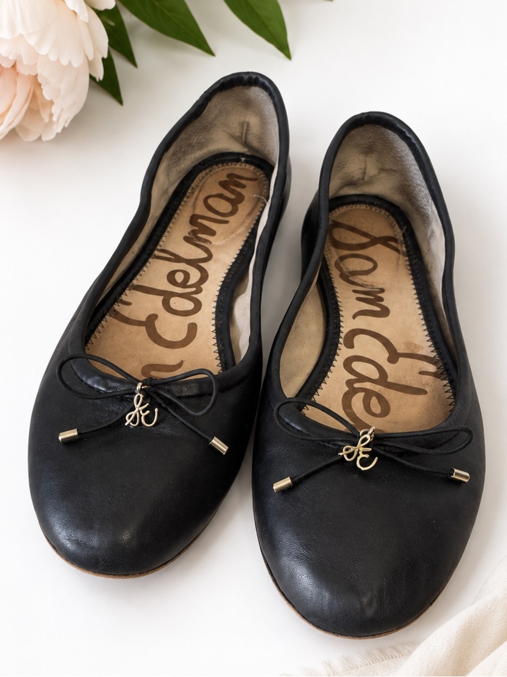 Sam Edelman Felicia Black Leather Ballet Flats Women’s 8.5